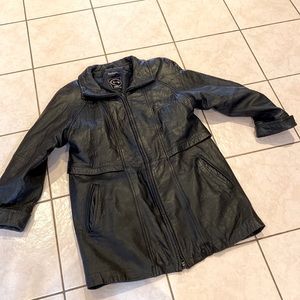 Tannery West black leather jacket with zip out lining